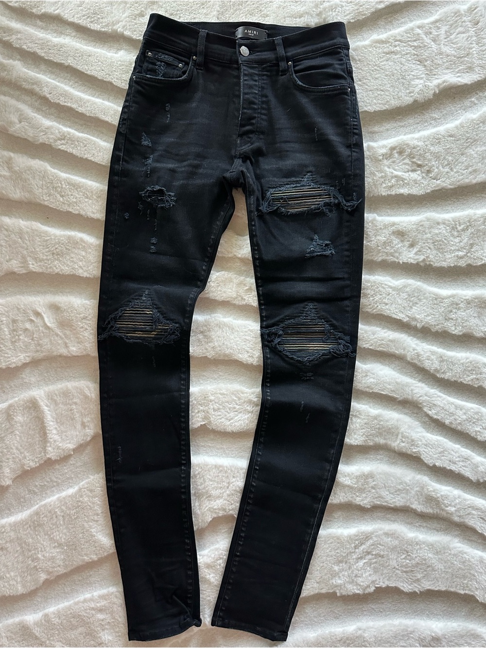 AMIRI MX1 Black Camo-Patch Jeans Like New! Size 29